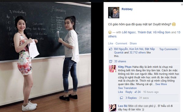 Ảnh cô giáo mặc váy sexy trên bục giảng gây bão facebook